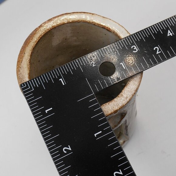 LUMIMARY ANGEL CANDLE HOLDER CERAMIC STUDIO POTTERY CYLINDRICAL OFF-WHITE HANDMA - Picture 10 of 11